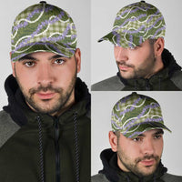 Green Hawaii Palaka Honohono Pikake Classic Cap Hawaiian Orchid Lei Polynesian Pattern - Polynesian Pride
