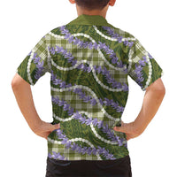 Green Hawaii Palaka Honohono Pikake Family Matching Long Sleeve Bodycon Dress and Hawaiian Shirt Hawaiian Orchid Lei Polynesian Pattern LT14 - Polynesian Pride