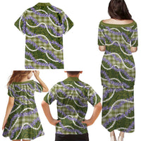 Green Hawaii Palaka Honohono Pikake Family Matching Puletasi and Hawaiian Shirt Hawaiian Orchid Lei Polynesian Pattern LT14 - Polynesian Pride