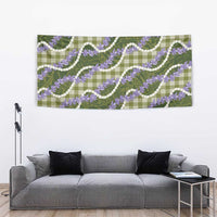 Green Hawaii Palaka Honohono Pikake Tapestry Hawaiian Orchid Lei Polynesian Pattern - Polynesian Pride
