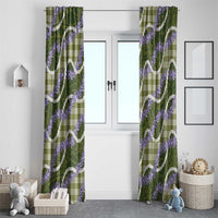 Green Hawaii Palaka Honohono Pikake Window Curtain Hawaiian Orchid Lei Polynesian Pattern - Polynesian Pride