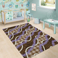 Brown Hawaii Palaka Honohono Pikake Area Rug Hawaiian Orchid Lei Polynesian Pattern - Polynesian Pride