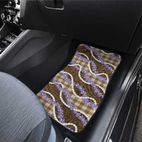 Brown Hawaii Palaka Honohono Pikake Car Mats Hawaiian Orchid Lei Polynesian Pattern - Polynesian Pride