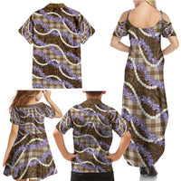 Brown Hawaii Palaka Honohono Pikake Family Matching Summer Maxi Dress and Hawaiian Shirt Hawaiian Orchid Lei Polynesian Pattern LT14 - Polynesian Pride