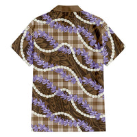 Brown Hawaii Palaka Honohono Pikake Hawaiian Shirt Hawaiian Orchid Lei Polynesian Pattern - Polynesian Pride