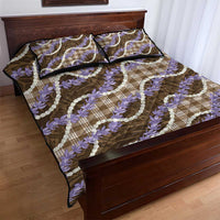 Brown Hawaii Palaka Honohono Pikake Quilt Bed Set Hawaiian Orchid Lei Polynesian Pattern - Polynesian Pride