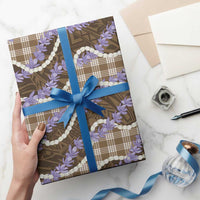 Brown Hawaii Palaka Honohono Pikake Wrapping Paper Hawaiian Orchid Lei Polynesian Pattern - Polynesian Pride