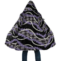 Black Hawaii Palaka Honohono Pikake Cloak Hawaiian Orchid Lei Polynesian Pattern - Polynesian Pride