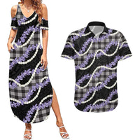 Black Hawaii Palaka Honohono Pikake Couples Matching Summer Maxi Dress and Hawaiian Shirt Hawaiian Orchid Lei Polynesian Pattern LT14 Black - Polynesian Pride