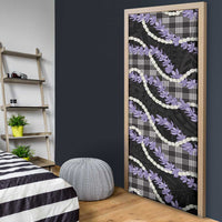 Black Hawaii Palaka Honohono Pikake Door Cover Hawaiian Orchid Lei Polynesian Pattern - Polynesian Pride