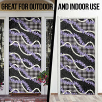 Black Hawaii Palaka Honohono Pikake Door Cover Hawaiian Orchid Lei Polynesian Pattern - Polynesian Pride