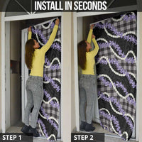 Black Hawaii Palaka Honohono Pikake Door Cover Hawaiian Orchid Lei Polynesian Pattern - Polynesian Pride