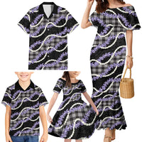 Black Hawaii Palaka Honohono Pikake Family Matching Mermaid Dress and Hawaiian Shirt Hawaiian Orchid Lei Polynesian Pattern LT14 - Polynesian Pride