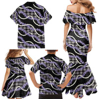 Black Hawaii Palaka Honohono Pikake Family Matching Mermaid Dress and Hawaiian Shirt Hawaiian Orchid Lei Polynesian Pattern LT14 - Polynesian Pride