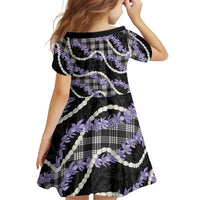 Black Hawaii Palaka Honohono Pikake Family Matching Off The Shoulder Long Sleeve Dress and Hawaiian Shirt Hawaiian Orchid Lei Polynesian Pattern LT14 - Polynesian Pride