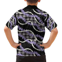 Black Hawaii Palaka Honohono Pikake Family Matching Off Shoulder Maxi Dress and Hawaiian Shirt Hawaiian Orchid Lei Polynesian Pattern LT14 - Polynesian Pride
