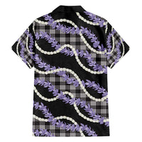Black Hawaii Palaka Honohono Pikake Family Matching Off Shoulder Short Dress and Hawaiian Shirt Hawaiian Orchid Lei Polynesian Pattern LT14 - Polynesian Pride