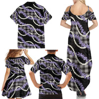 Black Hawaii Palaka Honohono Pikake Family Matching Summer Maxi Dress and Hawaiian Shirt Hawaiian Orchid Lei Polynesian Pattern - Polynesian Pride