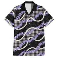 Black Hawaii Palaka Honohono Pikake Family Matching Summer Maxi Dress and Hawaiian Shirt Hawaiian Orchid Lei Polynesian Pattern LT14 Dad's Shirt - Short Sleeve Black - Polynesian Pride