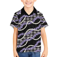 Black Hawaii Palaka Honohono Pikake Family Matching Summer Maxi Dress and Hawaiian Shirt Hawaiian Orchid Lei Polynesian Pattern - Polynesian Pride