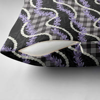 Black Hawaii Palaka Honohono Pikake Pillow Cover Hawaiian Orchid Lei Polynesian Pattern - Polynesian Pride