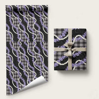 Black Hawaii Palaka Honohono Pikake Wrapping Paper Hawaiian Orchid Lei Polynesian Pattern - Polynesian Pride