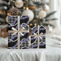 Black Hawaii Palaka Honohono Pikake Wrapping Paper Hawaiian Orchid Lei Polynesian Pattern - Polynesian Pride