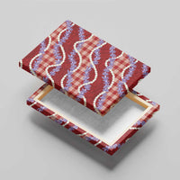 Red Hawaii Palaka Honohono Pikake Canvas Wall Art Hawaiian Orchid Lei Polynesian Pattern - Polynesian Pride