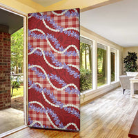 Red Hawaii Palaka Honohono Pikake Door Cover Hawaiian Orchid Lei Polynesian Pattern - Polynesian Pride
