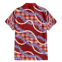 Red Hawaii Palaka Honohono Pikake Family Matching Mermaid Dress and Hawaiian Shirt Hawaiian Orchid Lei Polynesian Pattern LT14 - Polynesian Pride
