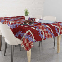Red Hawaii Palaka Honohono Pikake Tablecloth Hawaiian Orchid Lei Polynesian Pattern - Polynesian Pride