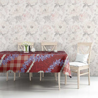 Red Hawaii Palaka Honohono Pikake Tablecloth Hawaiian Orchid Lei Polynesian Pattern - Polynesian Pride