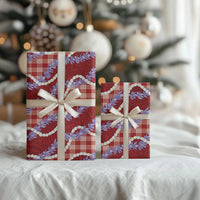 Red Hawaii Palaka Honohono Pikake Wrapping Paper Hawaiian Orchid Lei Polynesian Pattern - Polynesian Pride