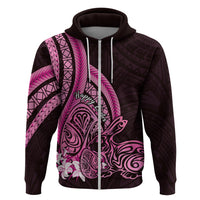 Pink Polynesia Easter Day Hoodie Eggs With Bunny Polynesian Pattern