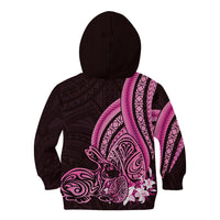 Pink Polynesia Easter Day Kid Hoodie Eggs With Bunny Polynesian Pattern