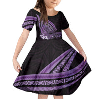 Purple Polynesia Easter Day Family Matching Off Shoulder Short Dress and Hawaiian Shirt Eggs With Bunny Polynesian Pattern