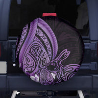 Purple Polynesia Easter Day Spare Tire Cover Eggs With Bunny Polynesian Pattern