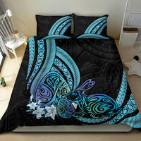 Turquoise Polynesia Easter Day Bedding Set Eggs With Bunny Polynesian Pattern