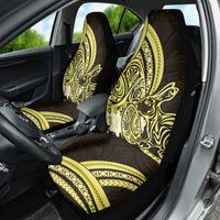 Yellow Polynesia Easter Day Car Seat Cover Eggs With Bunny Polynesian Pattern