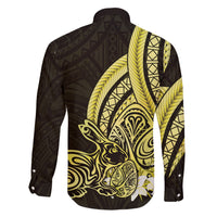 Yellow Polynesia Easter Day Family Matching Short Sleeve Bodycon Dress and Hawaiian Shirt Eggs With Bunny Polynesian Pattern