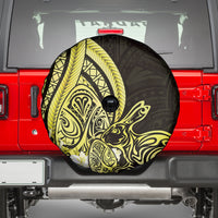 Yellow Polynesia Easter Day Spare Tire Cover Eggs With Bunny Polynesian Pattern