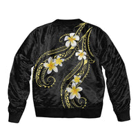 Polynesia Tattoo With Plumeria Bomber Jacket Elegant Vibes