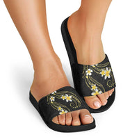 Polynesia Tattoo With Plumeria Slide Sandals Elegant Vibes