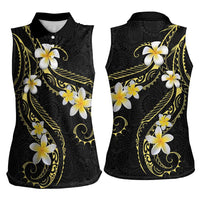 Polynesia Tattoo With Plumeria Women Sleeveless Polo Shirt Elegant Vibes