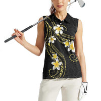 Polynesia Tattoo With Plumeria Women Sleeveless Polo Shirt Elegant Vibes