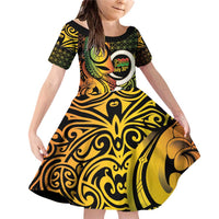 Vanuatu 1980 Family Matching Off Shoulder Short Dress and Hawaiian Shirt Ni-Van Tamtam Sand Drawing Pattern