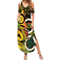 Vanuatu 1980 Family Matching Summer Maxi Dress and Hawaiian Shirt Ni-Van Tamtam Sand Drawing Pattern