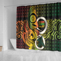 Vanuatu 1980 Shower Curtain Ni-Van Tamtam Sand Drawing Pattern
