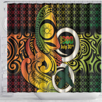 Vanuatu 1980 Shower Curtain Ni-Van Tamtam Sand Drawing Pattern
