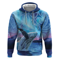 New Zealand Matariki Humpback Whale Hoodie Paikea Maori New Year Blue Galaxy